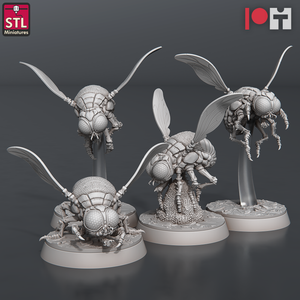 3D Printed STL Miniatures Giant Flies Set 28 - 32mm War Gaming D&D
