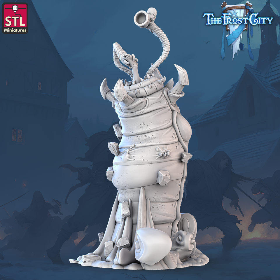 3D Printed STL Miniatures The Frost City Giants Worms 28 - 32mm War Gaming D&D