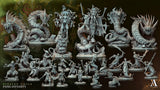 3D Printed Archvillain Games Hissing Coils - Fang Dynasty Baonujushe 28 32mm D&D