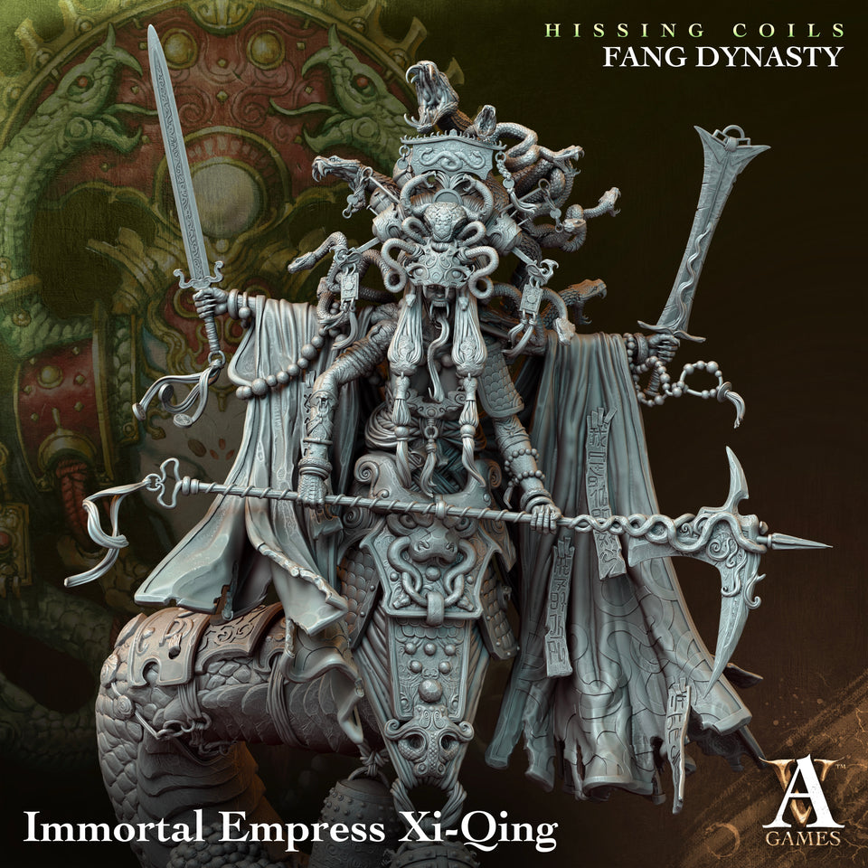 3D Printed Archvillain Games Hissing Coils - Fang Dynasty Immortal Empress Xi-Qing 28 32mm D&D