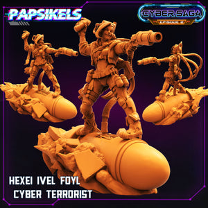 3D Printed Papsikels - Cyber Saga Episode 2 Hexei Ivel Foyl Cyber Terrorist - 28mm 32mm