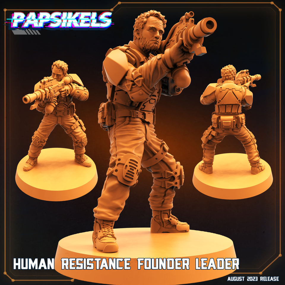 3D Printed Papsikels August 2023 - Xenowars Genesis Human Resistance Founder Leader 28mm 32mm