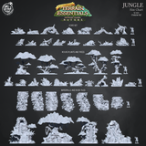 3D Printed Cast n Play Waterfalls and River Tiles Jungle Terrain Set Terrain Essentials Nature 28mm 32mm D&D