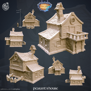 3D Printed Cast n Play Peasant's House Kingdom Of Thamarya 28mm 32mm D&D