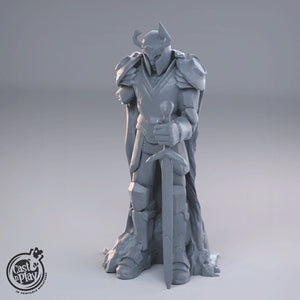 3D Printed Cast n Play Knight Statue 28mm 32mm D&D