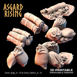 3D Printed Asgard Rising The Coastal Harbor Linen Bags Set 28 32 mm Wargaming DnD