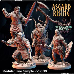 3D Printed Asgard Rising Viking Modular Line Set 28 32 mm Wargaming DnD