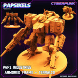 3D Printed Papsikels September 2023 Cyberpunk Armored Frame Papz Industries Set 28mm 32mm