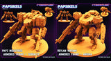 3D Printed Papsikels September 2023 Cyberpunk Armored Frame Papz Industries Set 28mm 32mm
