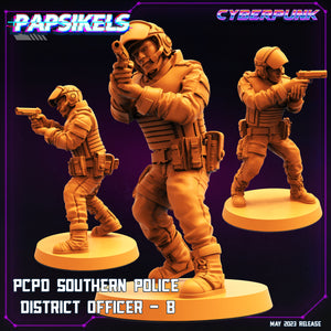 3D Printed Papsikels May 2023 Cyberpunk Pcpd Southern Police District Officer Set 28mm 32mm