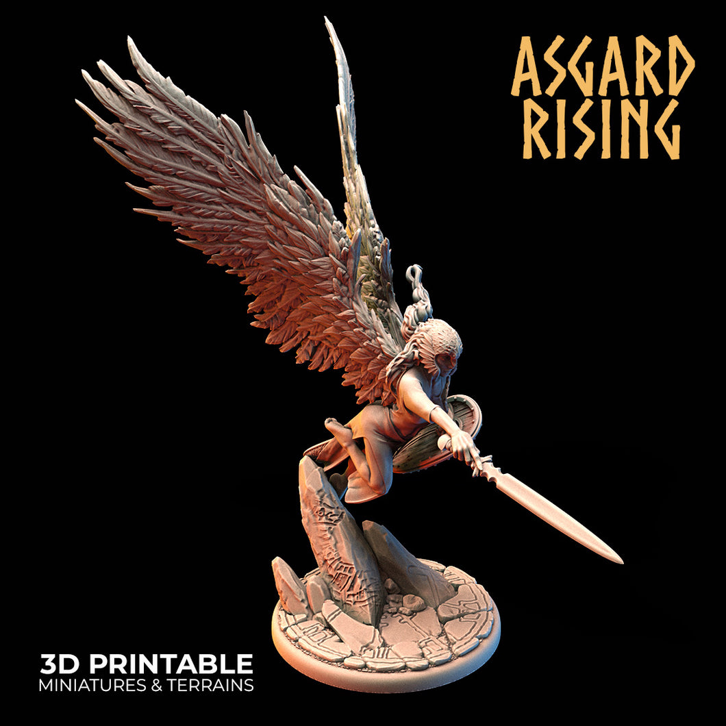 3D Printed Asgard Rising Rangrid the Winged Valkyrie 28 32 mm Wargaming DnD