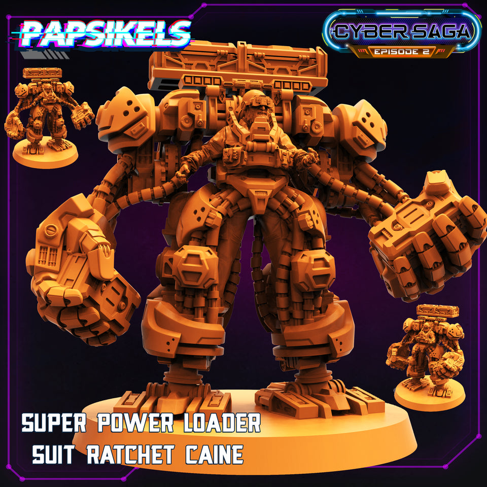 3D Printed Papsikels - Cyber Saga Episode 2 Super Power Loader Suit Ratchet Caine - 28mm 32mm