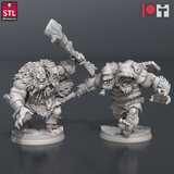 3D Printed STL Miniatures Two Headed Show Troll Set 28 - 32mm War Gaming D&D