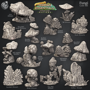 3D Printed Cast n Play Fungi Core Set Fungi Terrain Set Terrain Essentials Nature 28mm 32mm D&D