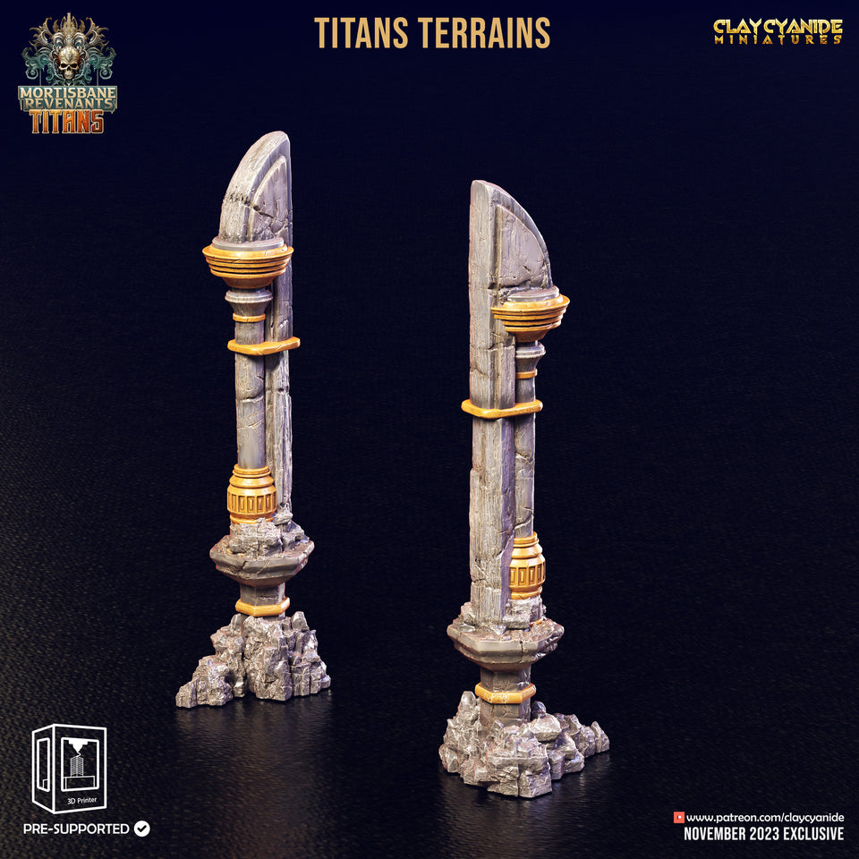 3D Printed Clay Cyanide Titan Terrain Set Mortisbane Titans Set 28 32 mm D&D