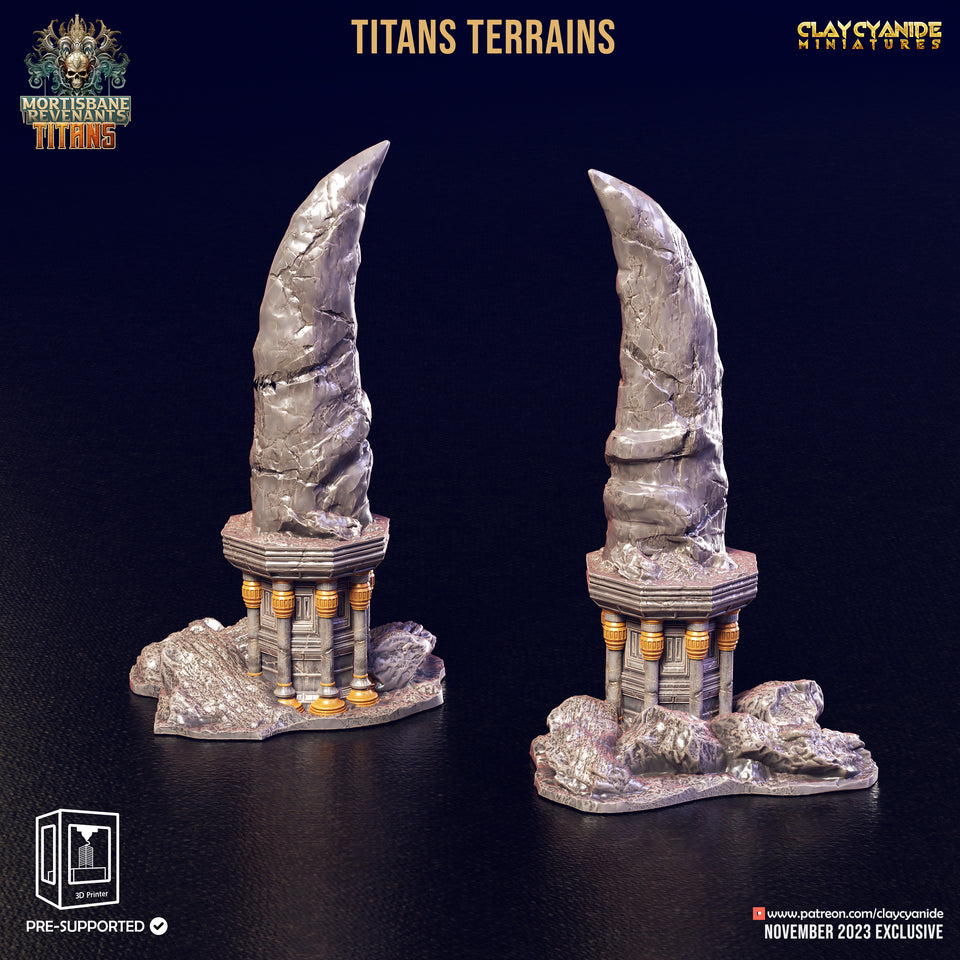 3D Printed Clay Cyanide Titan Terrain Set Mortisbane Titans Set 28 32 mm D&D