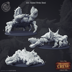 3D Printed Cast n Play Undead Pirate Beast 28mm 32mm D&D