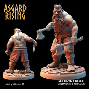 3D Printed Asgard Rising Viking Warriors Set 1 28 32 mm Wargaming DnD