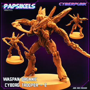 3D Printed Papsikels June 2023 Cyberpunk Waspan Organic Cyborg Trooper Set 28mm 32mm