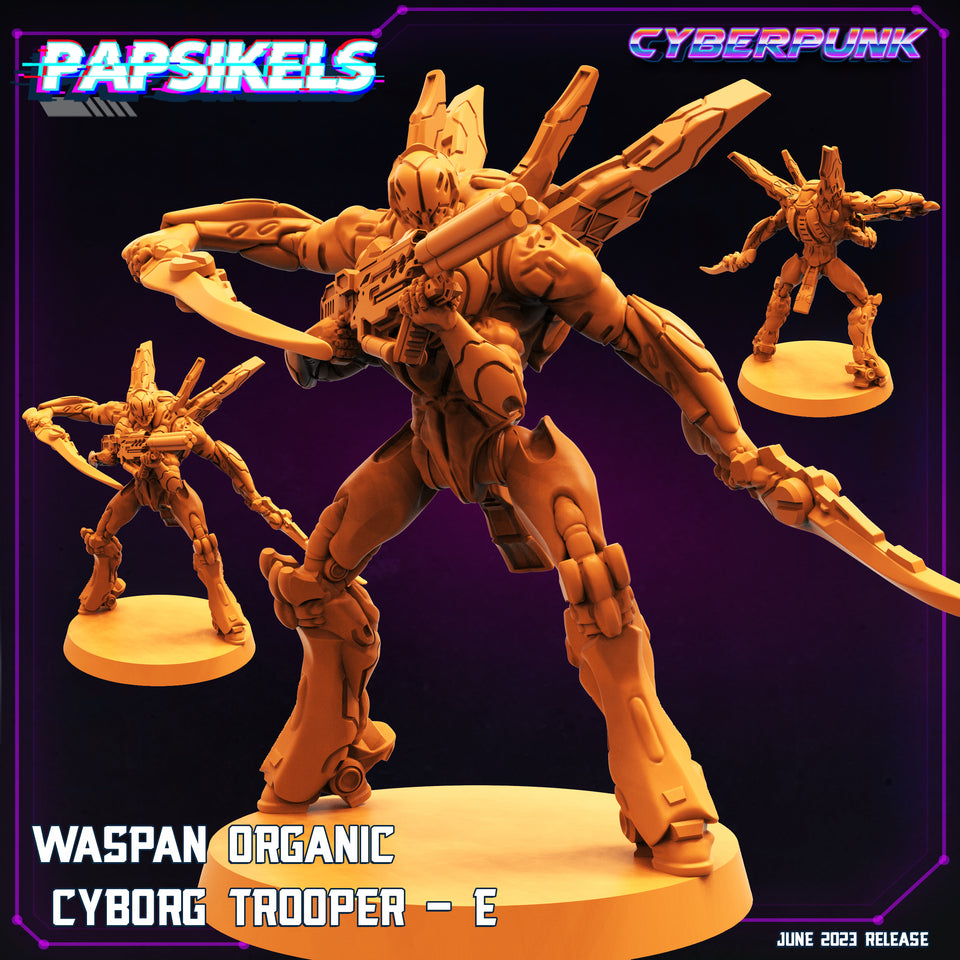 3D Printed Papsikels June 2023 Cyberpunk Waspan Organic Cyborg Trooper Set 28mm 32mm