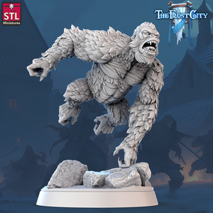 3D Printed STL Miniatures The Frost City White Gorillas 28 - 32mm War Gaming D&D