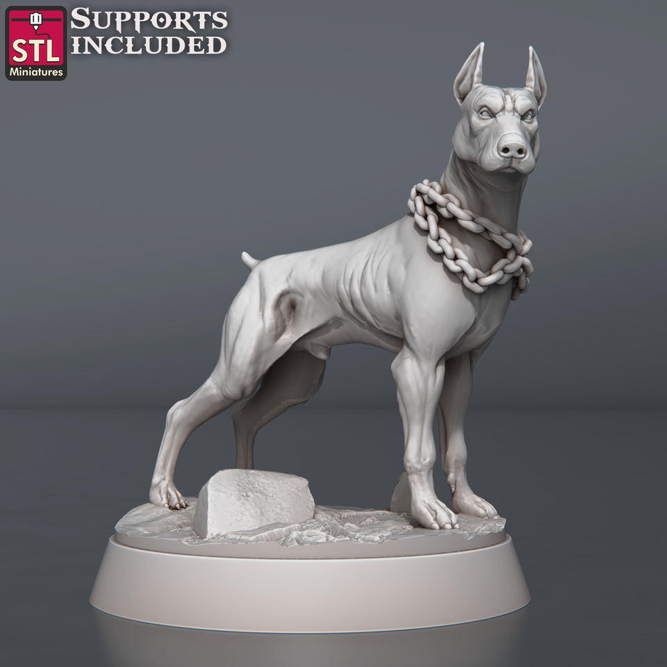 3D Printed STL Miniatures Wild Dogs Set 28 - 32mm War Gaming D&D