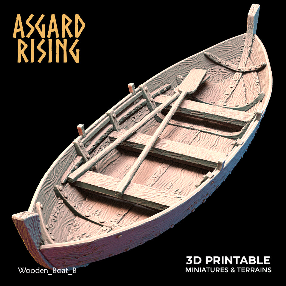 3D Printed Asgard Rising The Coastal Harbor Wooden Boat Set 28 32 mm Wargaming DnD