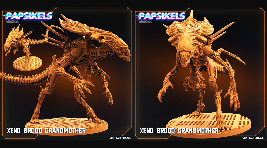 3D Printed Papsikels July 2023 - Xeno Wars Xeno Brood Grandmother Set 28mm 32mm