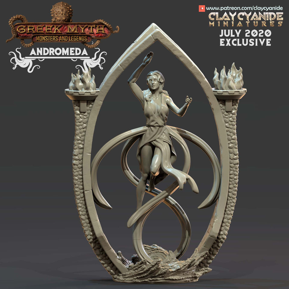 3D Printed Clay Cyanide Andromeda Greek Mythology Part 2 28 32 mm D&D
