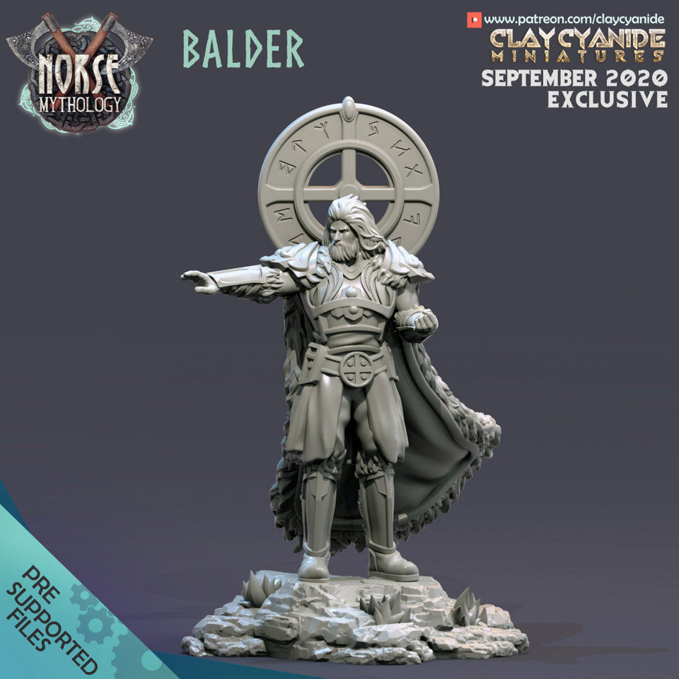 3D Printed Clay Cyanide Balder Norse Mythology 28 32 mm D&D