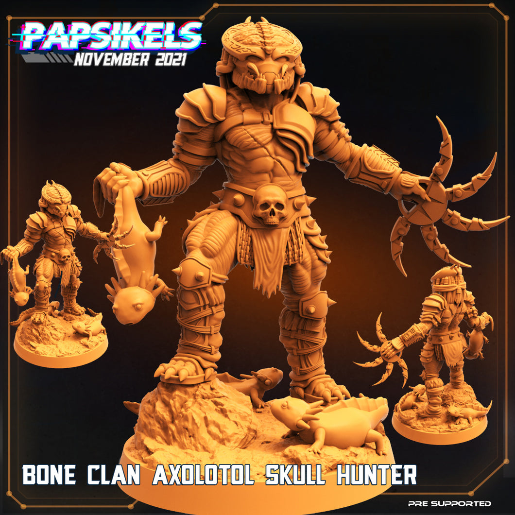 3D Printed Papsikels Cyberpunk Bone Clan Axolotol Skull Hunter - 28mm 32mm