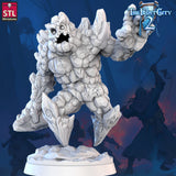 3D Printed STL Miniatures Granite Golems The Frost City 2 28 - 32mm War Gaming D&D