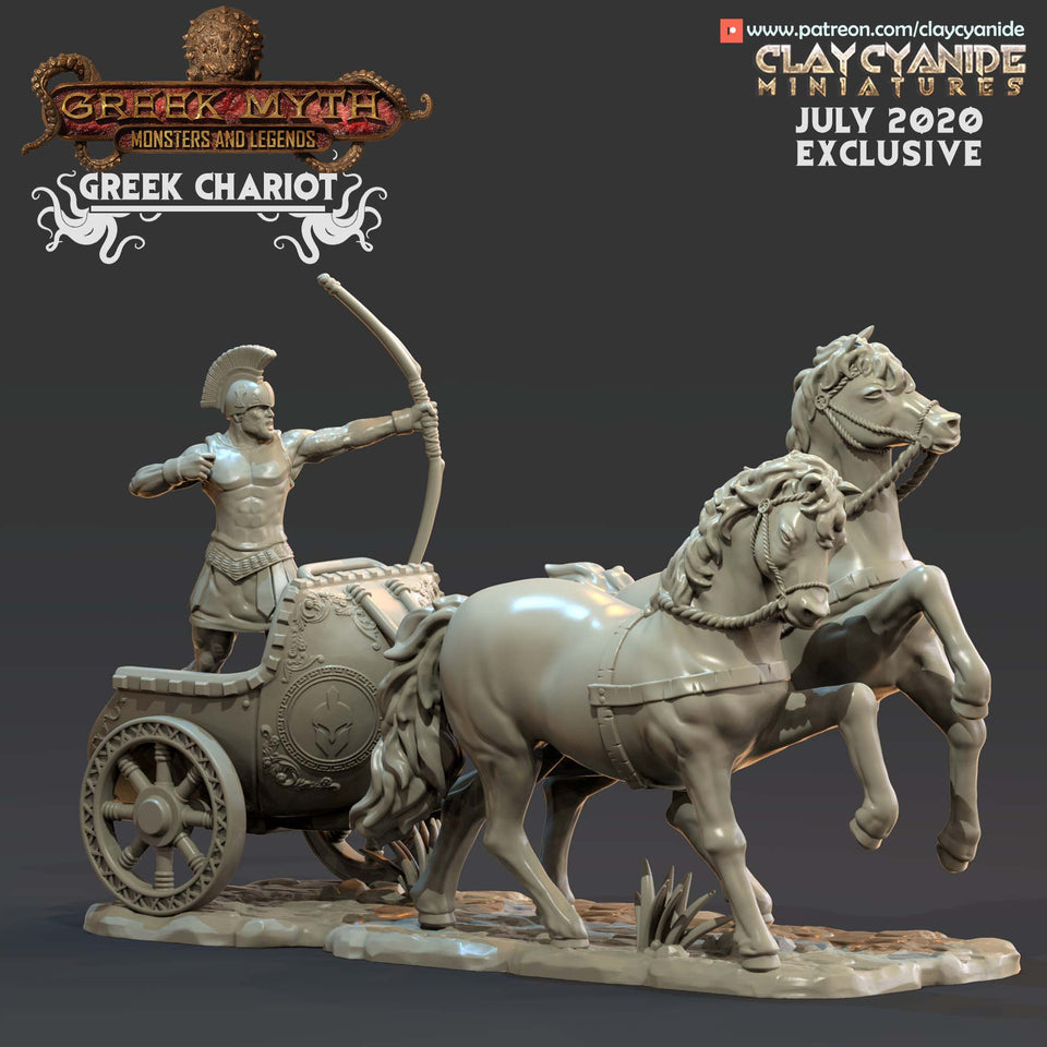 3D Printed Clay Cyanide Greek Chariot Greek Mythology Part 2 28 32 mm D&D