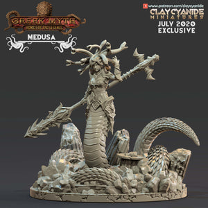 3D Printed Clay Cyanide Medusa Greek Mythology Part 2 28 32 mm D&D