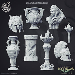 3D Printed Cast n Play  Greek Temple Props  28mm 32mm D&D