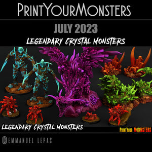 3D Printed Print Your Monsters Crystal Rocks Legendary Crystal Monsters 28mm - 32mm D&D Wargaming
