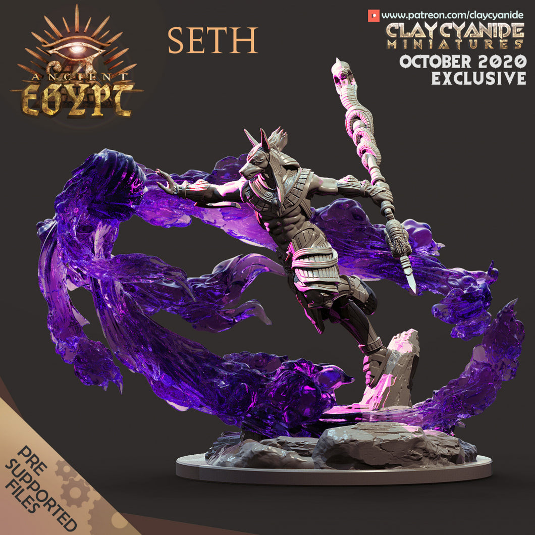 3D Printed Clay Cyanide Seth Egyptian Mythology 28 32 mm D&D