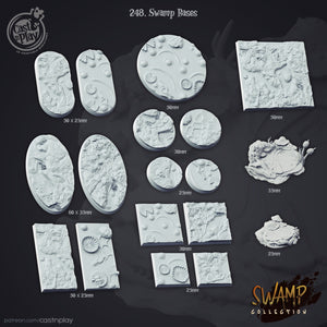 3D Printed Cast n Play Swamp Bases Set 28mm 32mm D&D