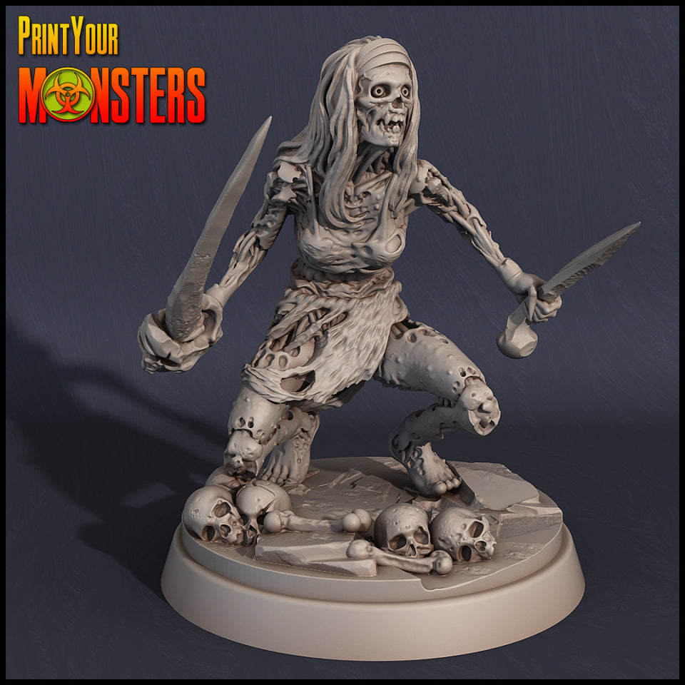 3D Printed Print your Monster Zombie Set 28 32mm D&D