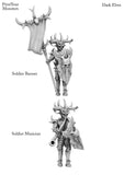 3D Printed Print Your Monsters Dark Elves Banner and Musician Set 28mm - 32mm D&D Wargaming