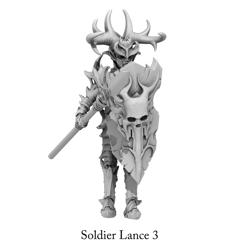 3D Printed Print Your Monsters Dark Elves Lance Soldiers Set 28mm - 32mm D&D Wargaming
