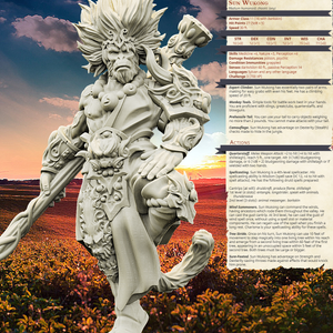 3D Printed Bestiary Vol. 4 Nafarrate - Sun Wukong Ape Warrior 32mm Ragnarok D&D - Charming Terrain