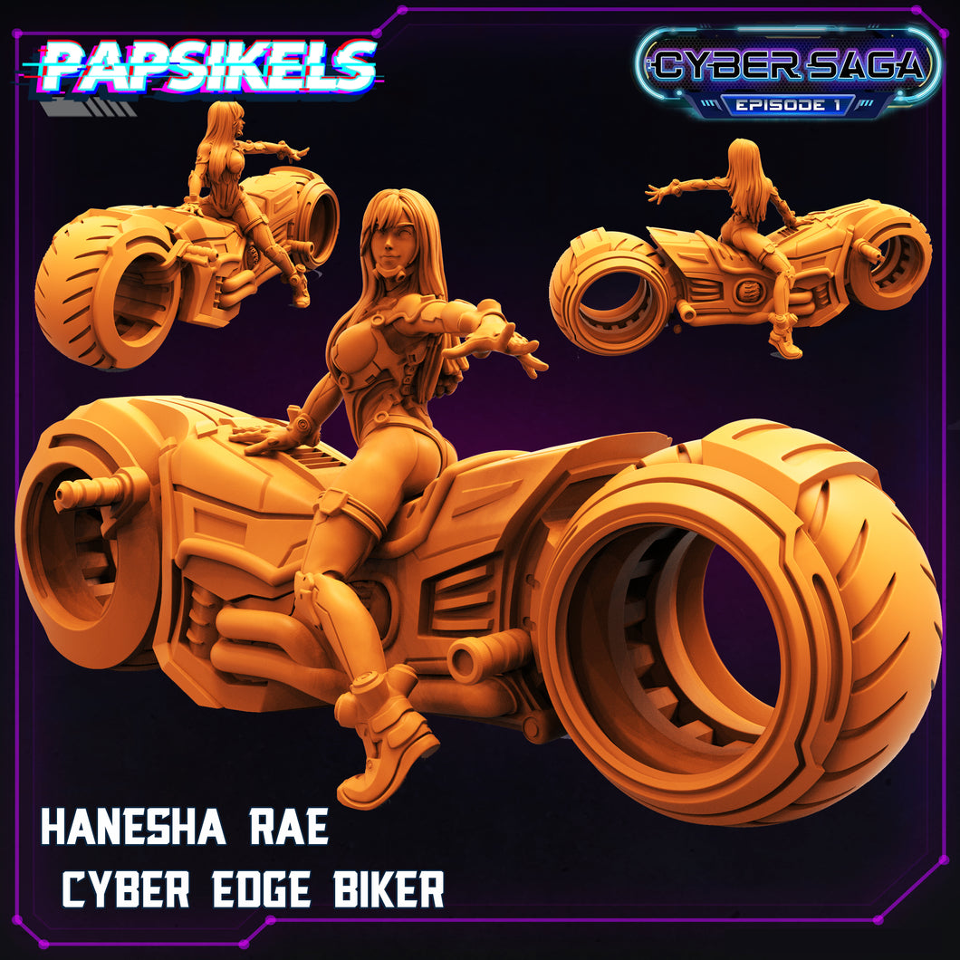 3D Printed Papsikels Cyberpunk Sci-Fi Hanesha Rae Cyber Edge Biker Cyber Saga - 28mm 32mm