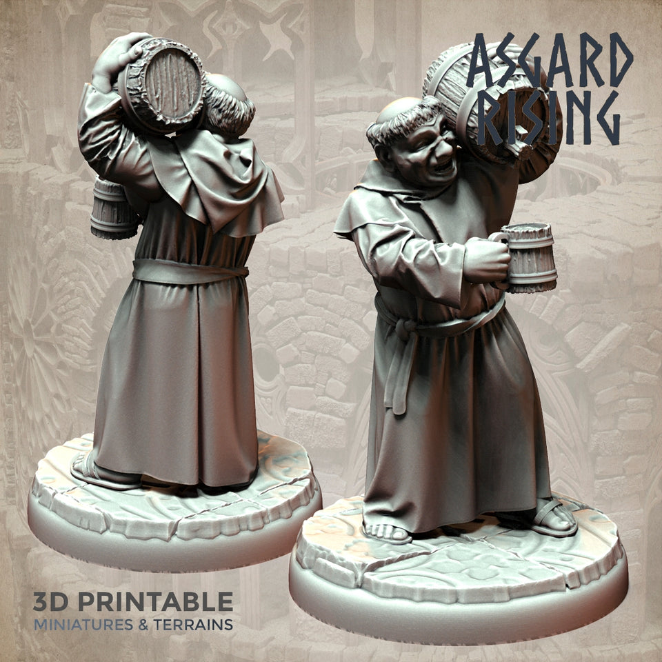 3D Printed Asgard Rising Brother Monks Set 28mm - 32mm Ragnarok D&D - Charming Terrain