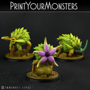 3D Printed Print Your Monsters  Carniflora Jungle Predators Set 28mm - 32mm D&D Wargaming