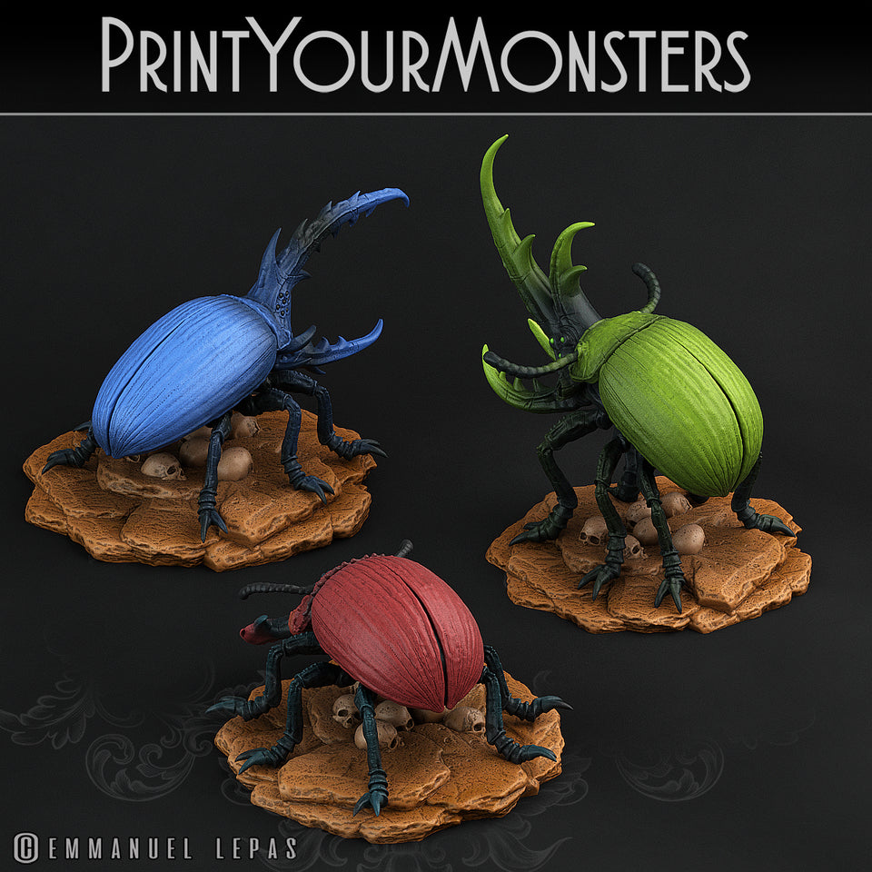 3D Printed Print Your Monsters Giant Beetles Total Insects 28mm - 32mm D&D Wargaming
