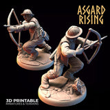 3D Printed Asgard Rising Bandit Deserters Bow Modular Warband 28mm - 32mm - Charming Terrain