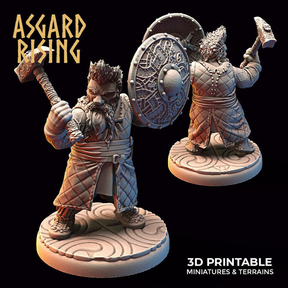 3D Printed Asgard Rising Dwarf Warrior Gambeson Modular Warband Set 28mm - 32mm - Charming Terrain