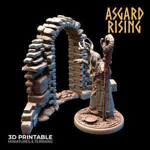 3D Printed Asgard Rising Ruined Tower -  Ragnarok D&D - Charming Terrain