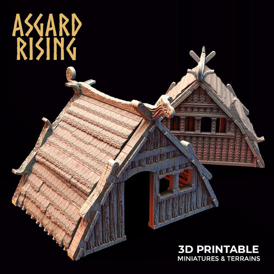 3D Printed Asgard Rising Viking Village Modular Set 28mm - 32mm Ragnarok D&D - Charming Terrain